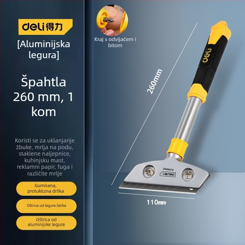 Staklena škrabljica s produženim rubom za završavanje spojeva i uklanjanje ljepila; model: kontaktirajte korisničku službu; marka: Drugo