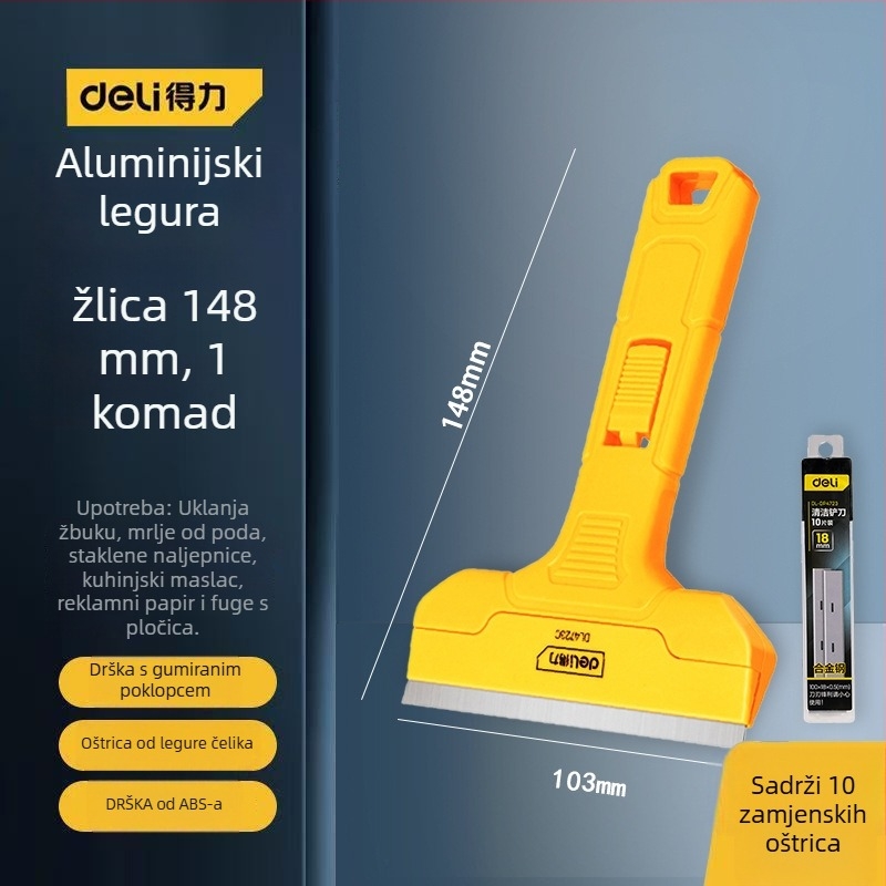 Staklena škrabljica s produženim rubom za završavanje spojeva i uklanjanje ljepila; model: kontaktirajte korisničku službu; marka: Drugo