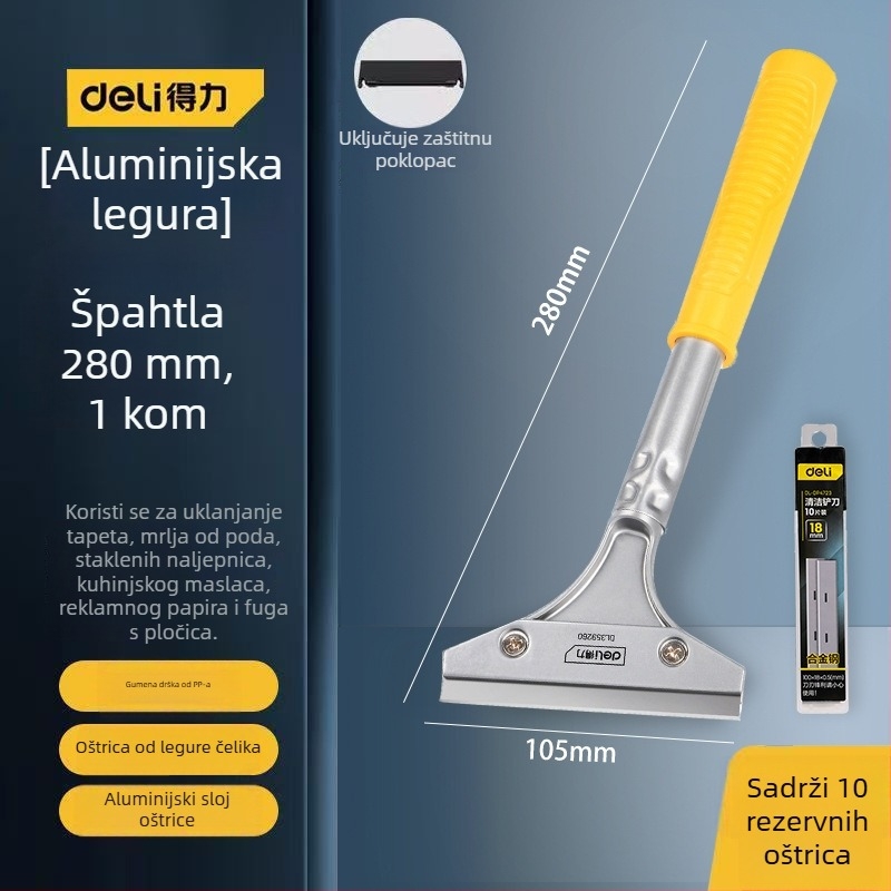 Staklena škrabljica s produženim rubom za završavanje spojeva i uklanjanje ljepila; model: kontaktirajte korisničku službu; marka: Drugo