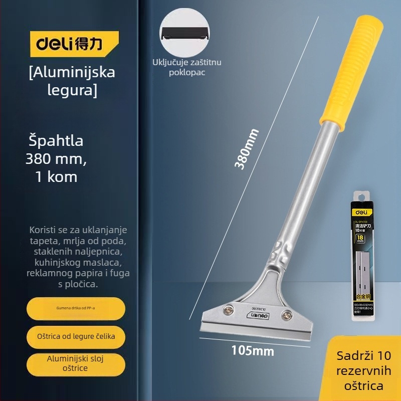 Staklena škrabljica s produženim rubom za završavanje spojeva i uklanjanje ljepila; model: kontaktirajte korisničku službu; marka: Drugo