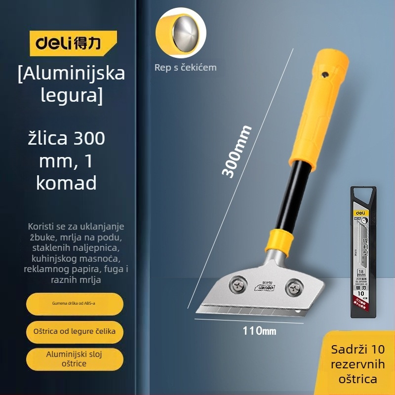 Staklena škrabljica s produženim rubom za završavanje spojeva i uklanjanje ljepila; model: kontaktirajte korisničku službu; marka: Drugo