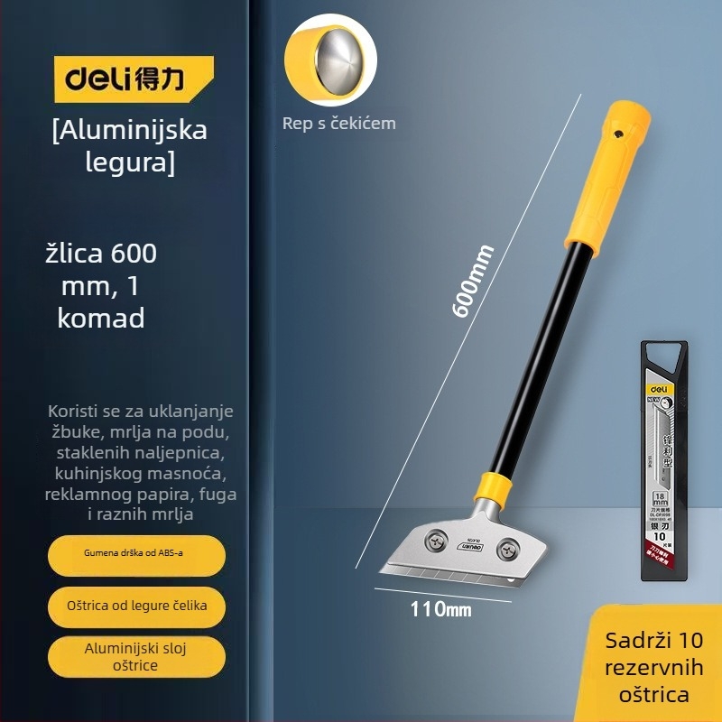 Staklena škrabljica s produženim rubom za završavanje spojeva i uklanjanje ljepila; model: kontaktirajte korisničku službu; marka: Drugo