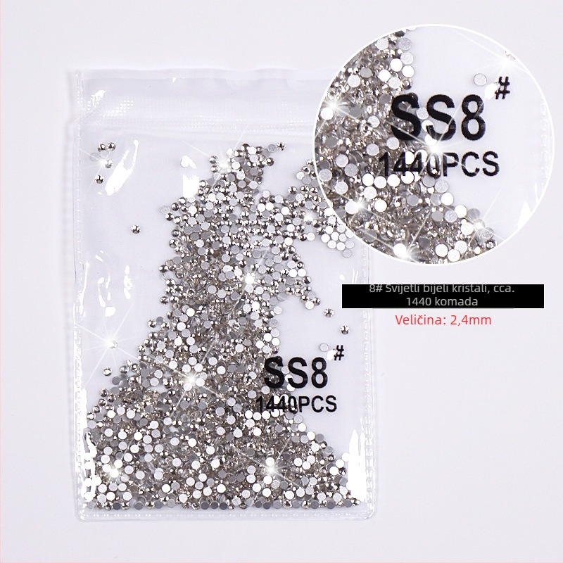 Nakit za nokte s malim majmunom, imitacija austrijskih dijamanata, aluminij oksid, osnovno pakiranje