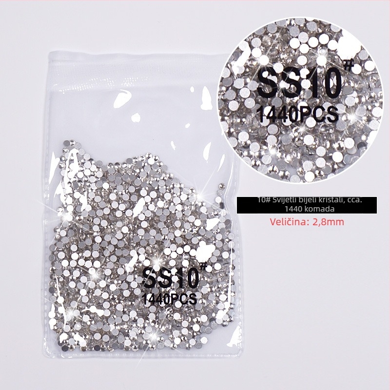 Nakit za nokte s malim majmunom, imitacija austrijskih dijamanata, aluminij oksid, osnovno pakiranje