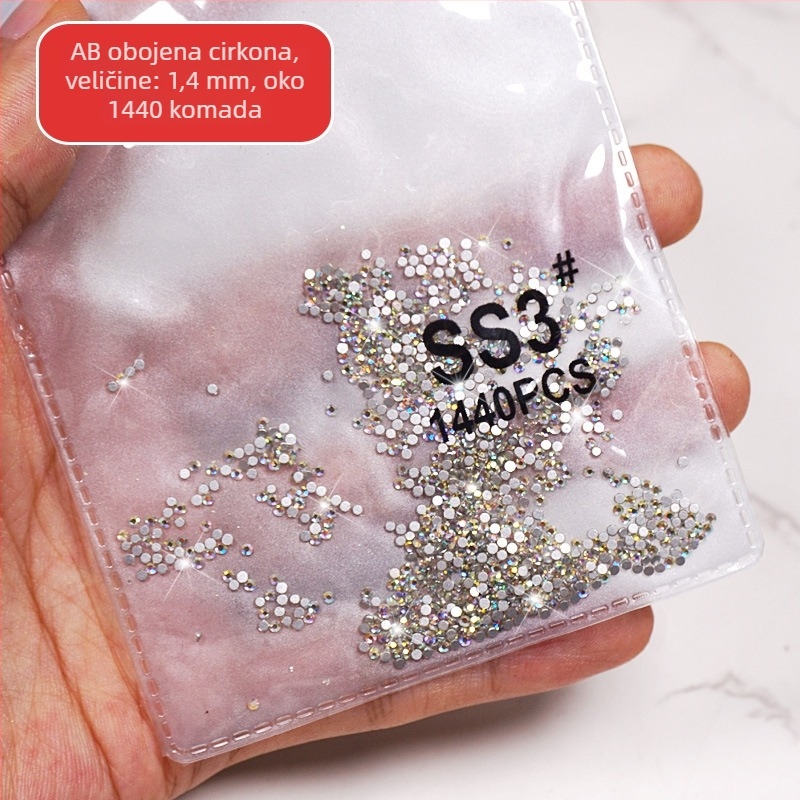 Nakit za nokte s malim majmunom, imitacija austrijskih dijamanata, aluminij oksid, osnovno pakiranje