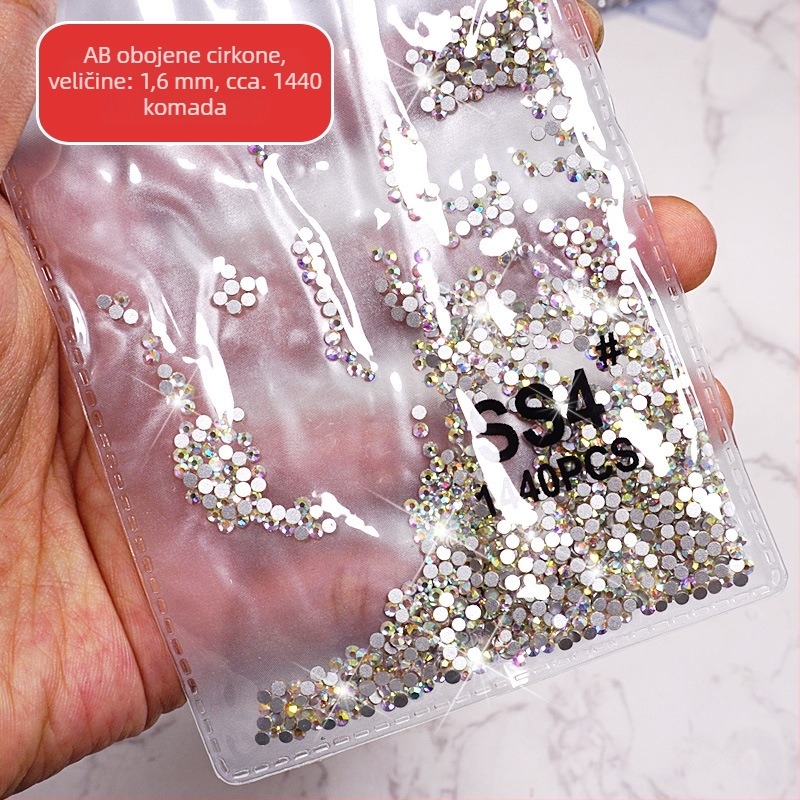 Nakit za nokte s malim majmunom, imitacija austrijskih dijamanata, aluminij oksid, osnovno pakiranje