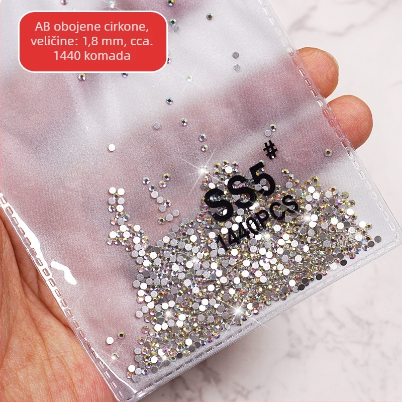 Nakit za nokte s malim majmunom, imitacija austrijskih dijamanata, aluminij oksid, osnovno pakiranje