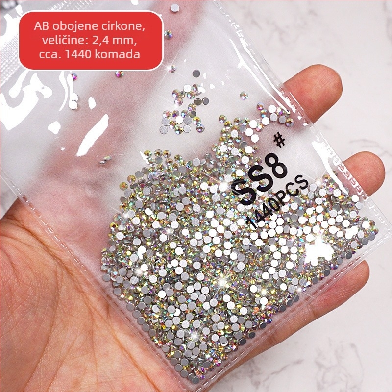 Nakit za nokte s malim majmunom, imitacija austrijskih dijamanata, aluminij oksid, osnovno pakiranje