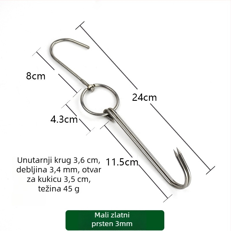 Nehrđajući čelični ražnjići za roštilj s nepravilnim dizajnom i dvostrukim kukama, marka Rongyang