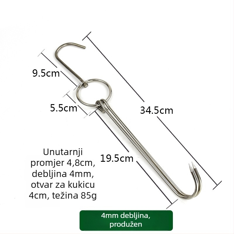 Nehrđajući čelični ražnjići za roštilj s nepravilnim dizajnom i dvostrukim kukama, marka Rongyang