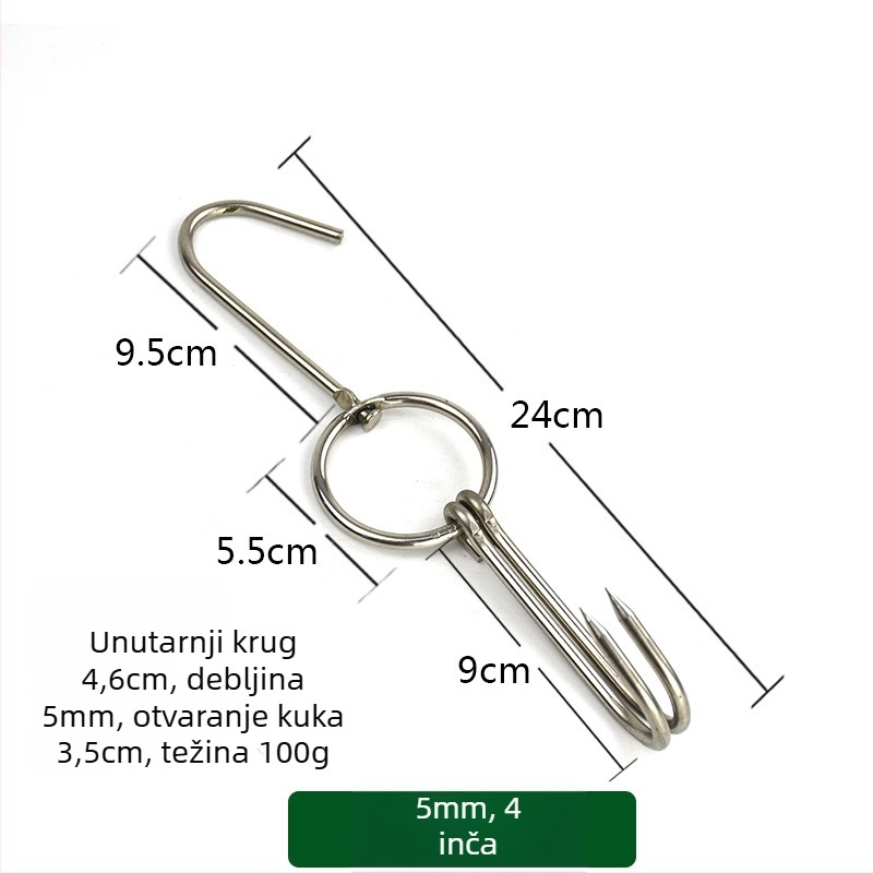 Nehrđajući čelični ražnjići za roštilj s nepravilnim dizajnom i dvostrukim kukama, marka Rongyang