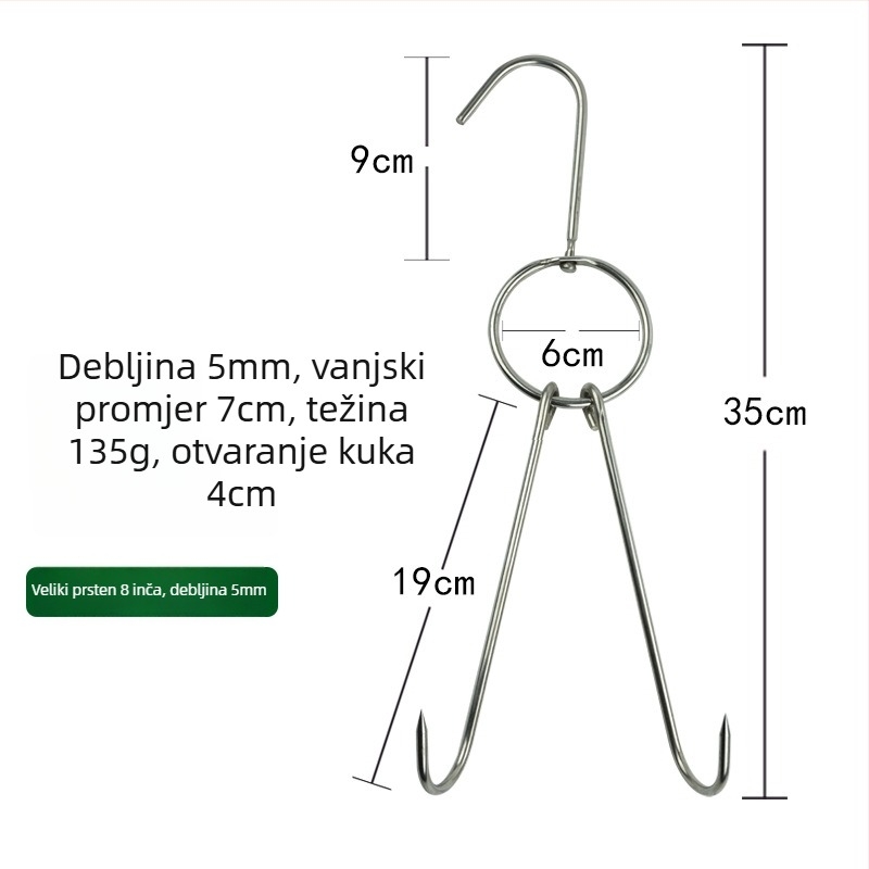 Nehrđajući čelični ražnjići za roštilj s nepravilnim dizajnom i dvostrukim kukama, marka Rongyang