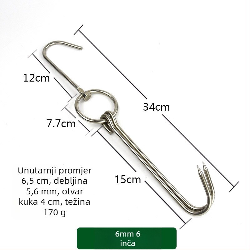 Nehrđajući čelični ražnjići za roštilj s nepravilnim dizajnom i dvostrukim kukama, marka Rongyang