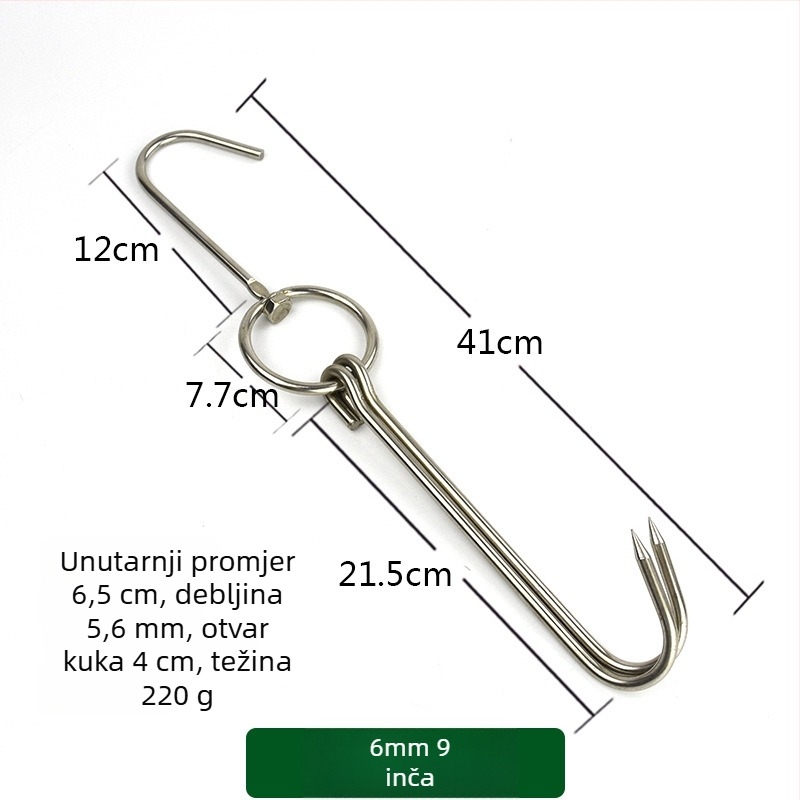 Nehrđajući čelični ražnjići za roštilj s nepravilnim dizajnom i dvostrukim kukama, marka Rongyang