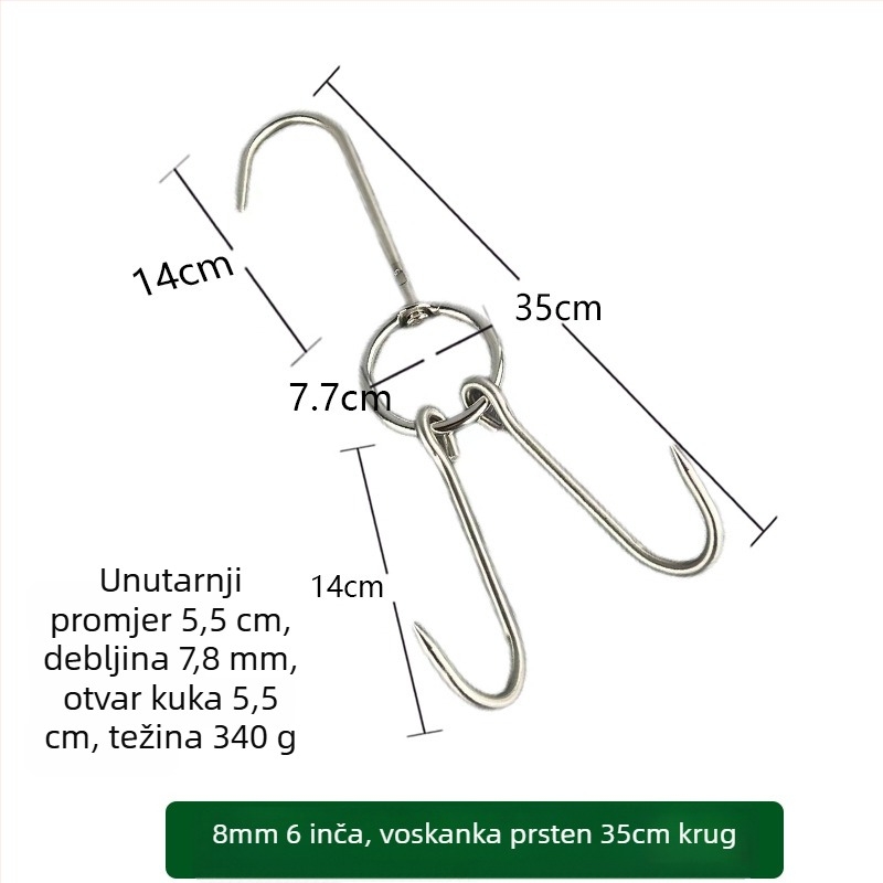 Nehrđajući čelični ražnjići za roštilj s nepravilnim dizajnom i dvostrukim kukama, marka Rongyang