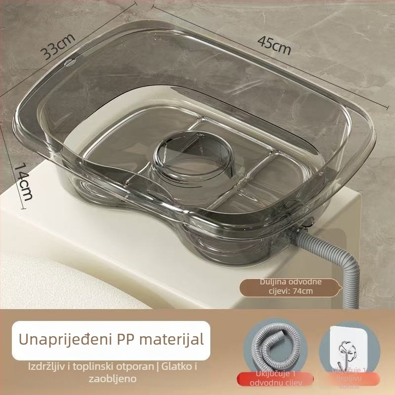 Kućni plastični bazen za pranje kose u ležećem položaju — za starije osobe, trudnice i njegovanje na krevetu (Materijal: Plastika; Marka: Drugo; Specifikacija: 1)