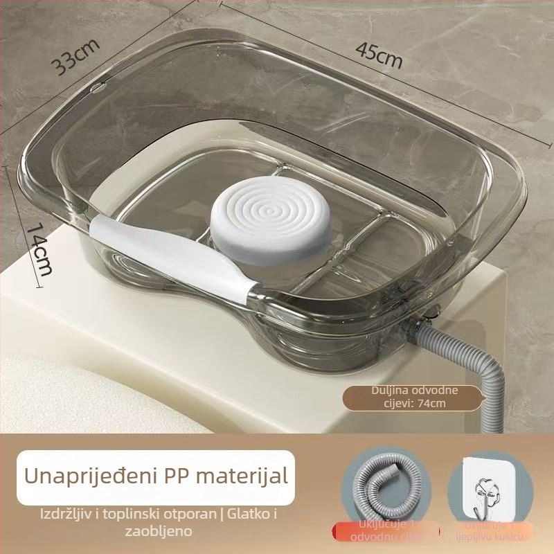 Kućni plastični bazen za pranje kose u ležećem položaju — za starije osobe, trudnice i njegovanje na krevetu (Materijal: Plastika; Marka: Drugo; Specifikacija: 1)