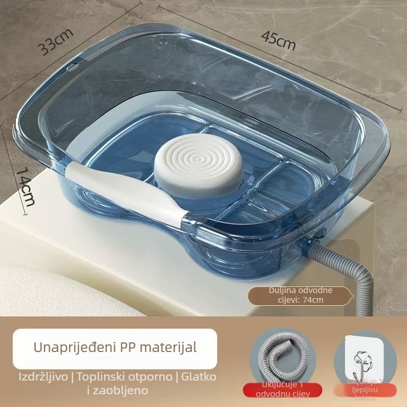 Kućni plastični bazen za pranje kose u ležećem položaju — za starije osobe, trudnice i njegovanje na krevetu (Materijal: Plastika; Marka: Drugo; Specifikacija: 1)