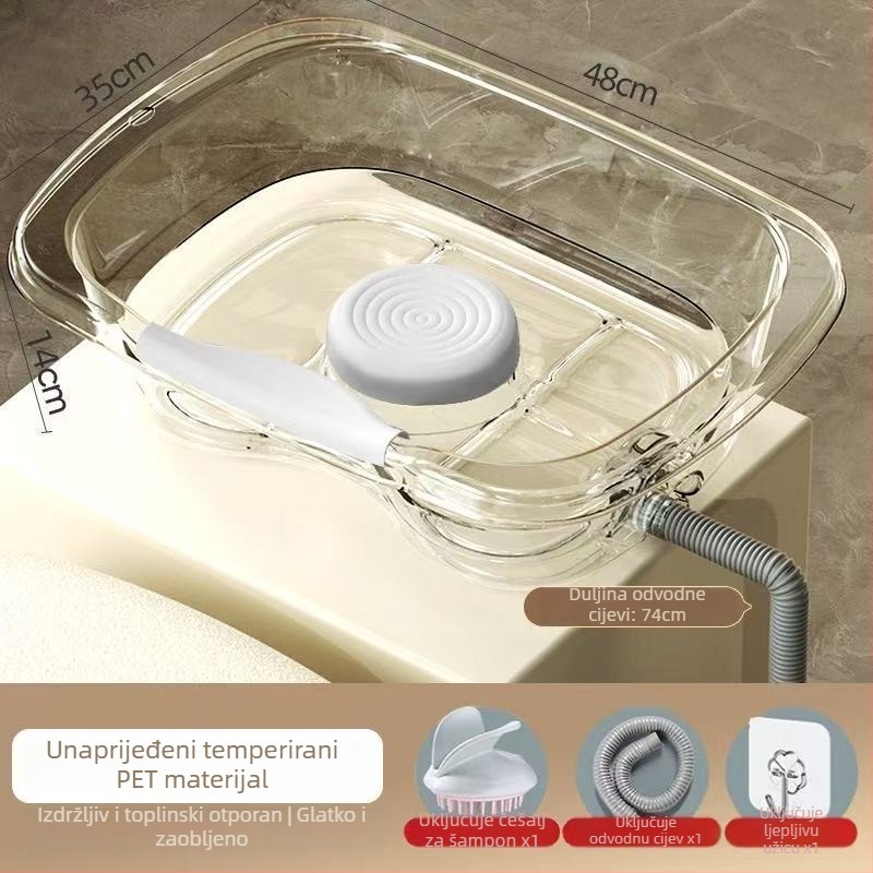 Kućni plastični bazen za pranje kose u ležećem položaju — za starije osobe, trudnice i njegovanje na krevetu (Materijal: Plastika; Marka: Drugo; Specifikacija: 1)
