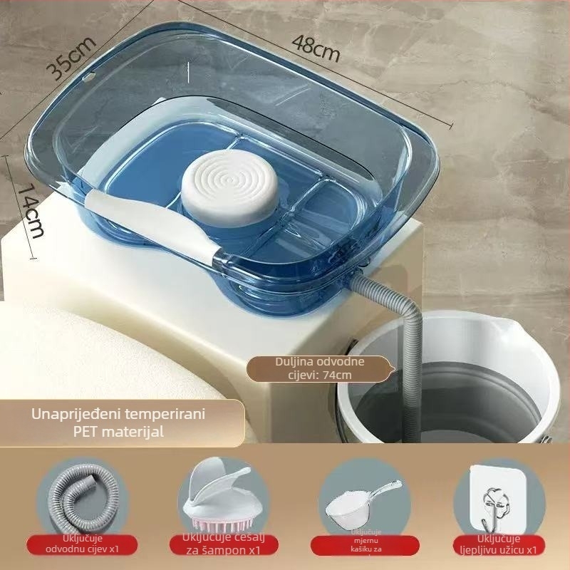 Kućni plastični bazen za pranje kose u ležećem položaju — za starije osobe, trudnice i njegovanje na krevetu (Materijal: Plastika; Marka: Drugo; Specifikacija: 1)