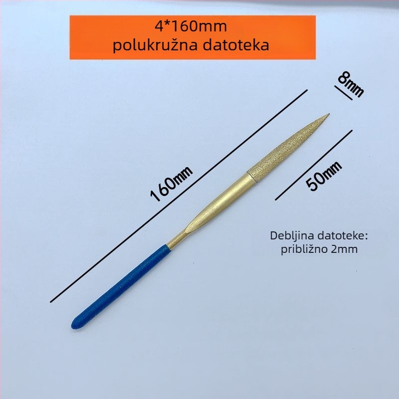 Chaohuidong elektroplirano dijamantne fajlove iz legure, set za obradu stakla — razni oblici: polukružni, ravni, trokuti