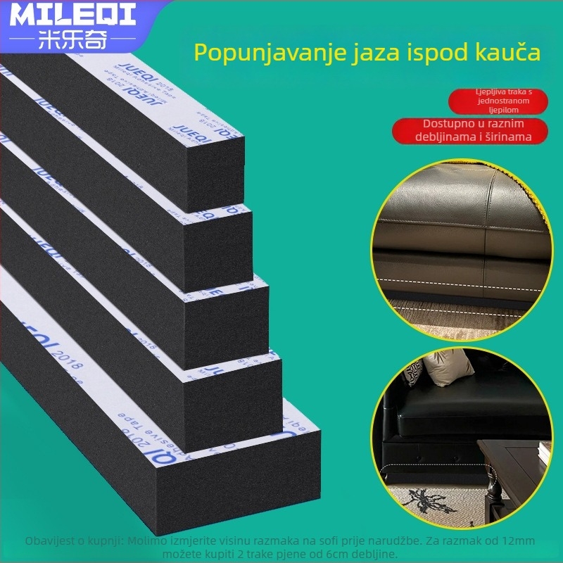 Traka za zapunjavanje praznine ispod sofe i kreveta, EVA pjena, gustoća 30, Milky, šifra proizvoda 001, prilagodljiva debljina