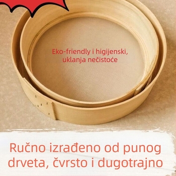 Ručni drveni sito za brašno s okruglim košarom – seoski stil