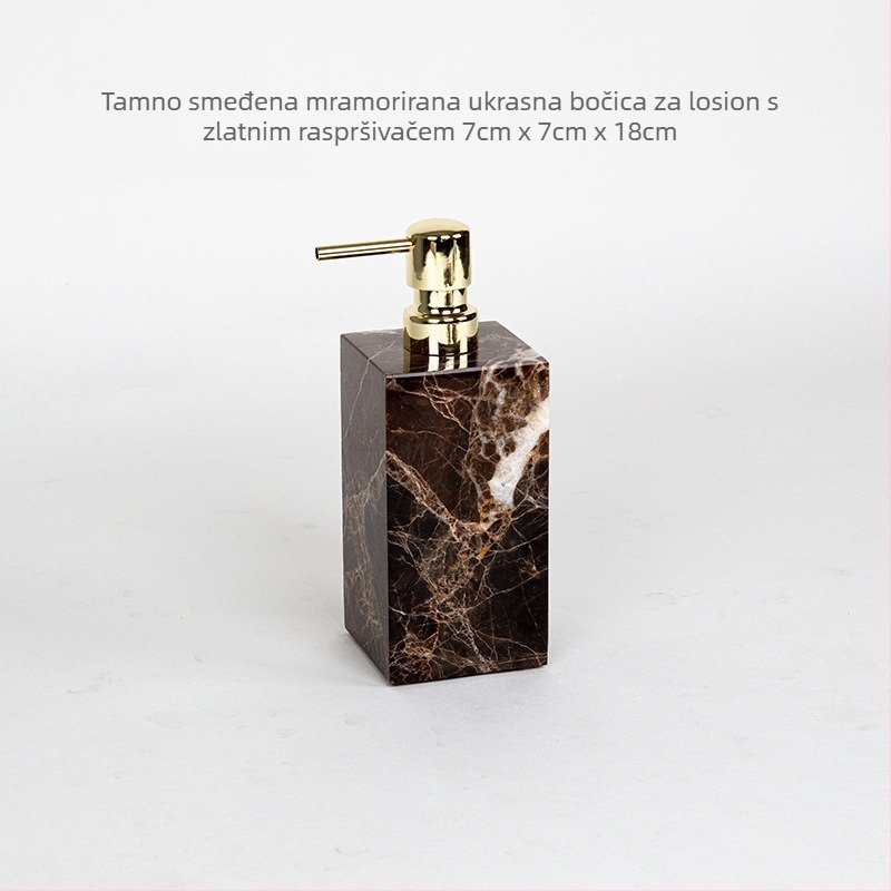 Šestdijelni mramorni set za kupaonicu s dekorativnim pladnjem, mogućnost otiska logotipa i prilagodba