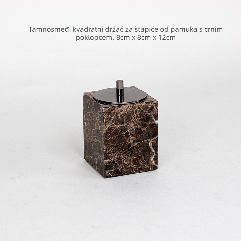 Šestdijelni mramorni set za kupaonicu s dekorativnim pladnjem, mogućnost otiska logotipa i prilagodba