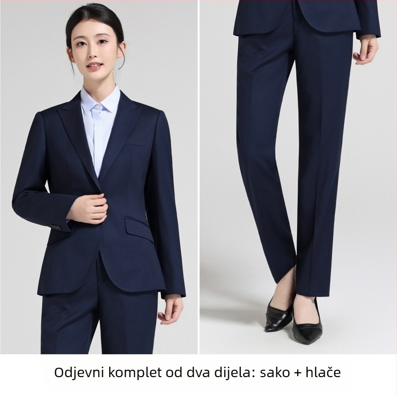 Muški odijelo s uzorkom Houndstooth, strojnim pranjem, jednostruko zatvaranje sa dva gumba, plavi rever, poliester-mješavina