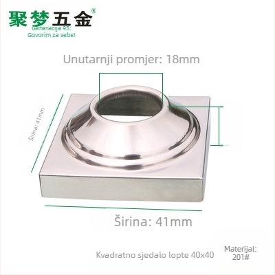 Nehrđajući čelična baza za zastavu i držač, model 25–120 mm, elektroplatiranje, moderni stil