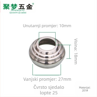 Nehrđajući čelična baza za zastavu i držač, model 25–120 mm, elektroplatiranje, moderni stil