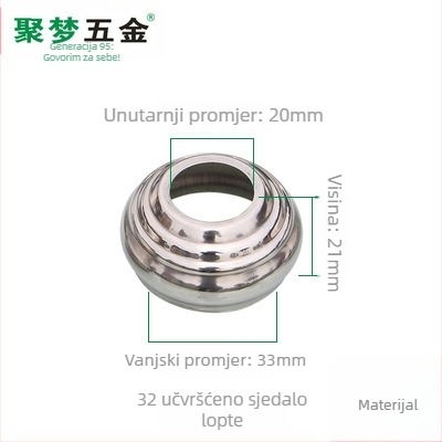 Nehrđajući čelična baza za zastavu i držač, model 25–120 mm, elektroplatiranje, moderni stil