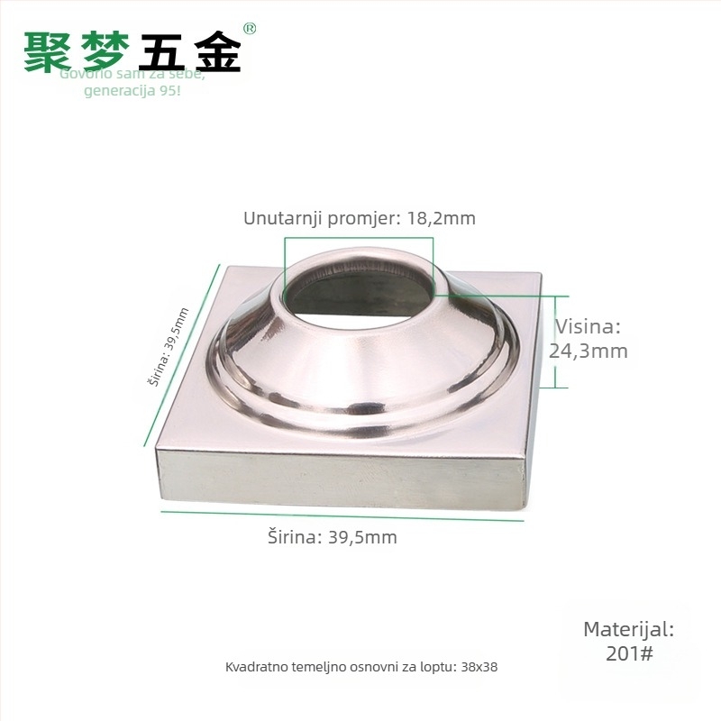 Nehrđajući čelična baza za zastavu i držač, model 25–120 mm, elektroplatiranje, moderni stil