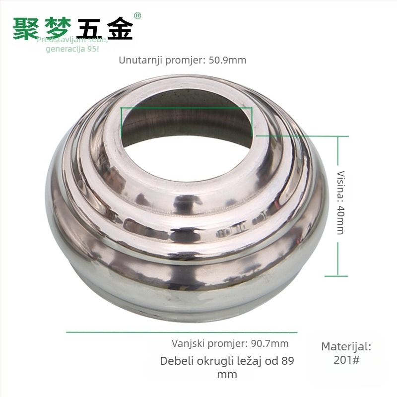 Nehrđajući čelična baza za zastavu i držač, model 25–120 mm, elektroplatiranje, moderni stil