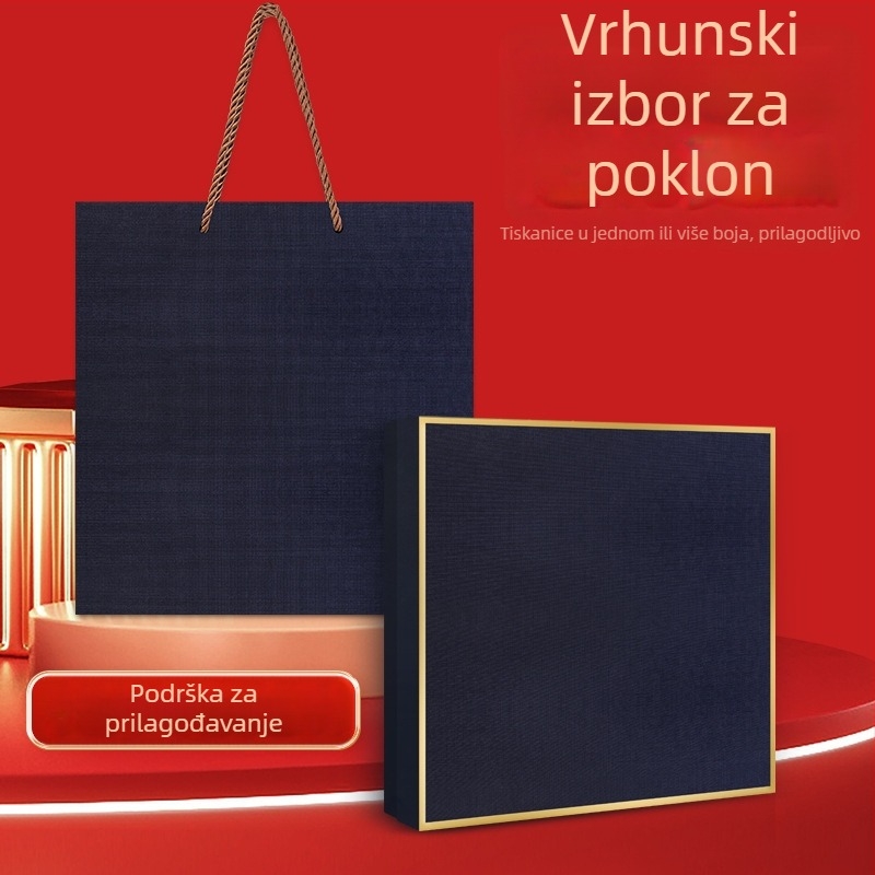 Poslovni poklon-set s termosom, bilježnicom, prilagođenim logom i kutijom poklona za ured