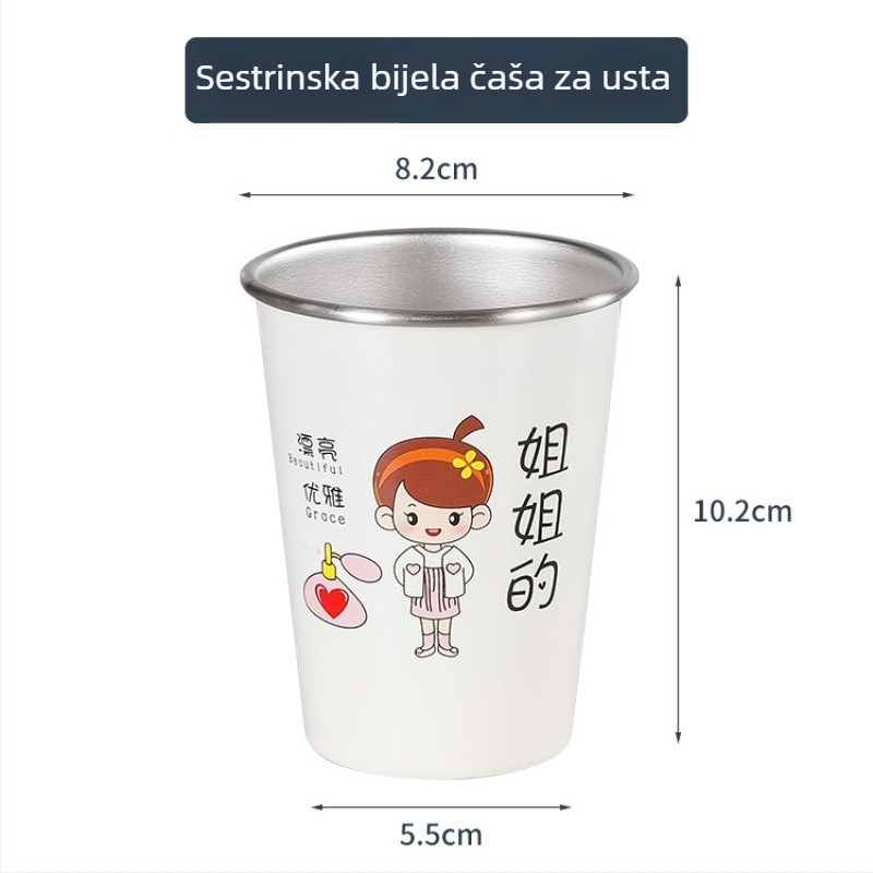 Čašica za četkice za zube, zidna, za obitelj, materijal: svila