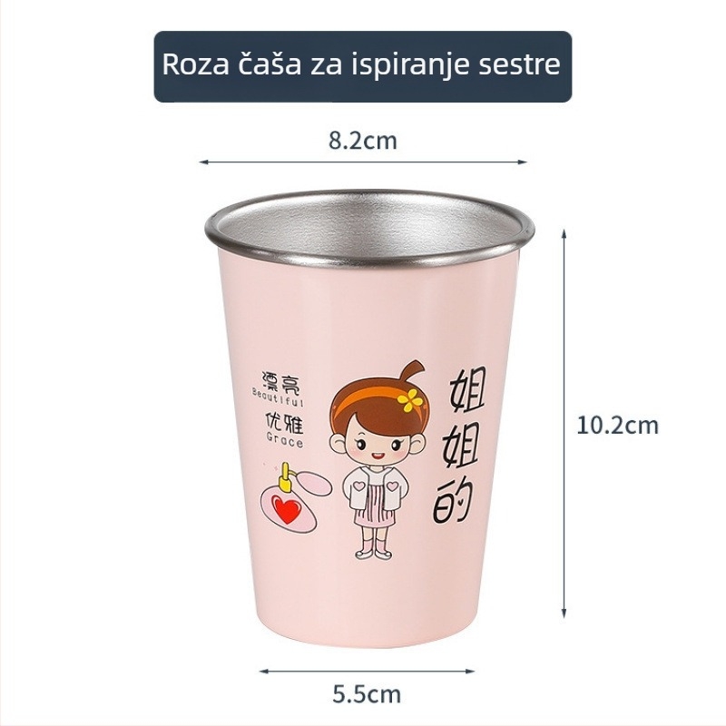 Čašica za četkice za zube, zidna, za obitelj, materijal: svila