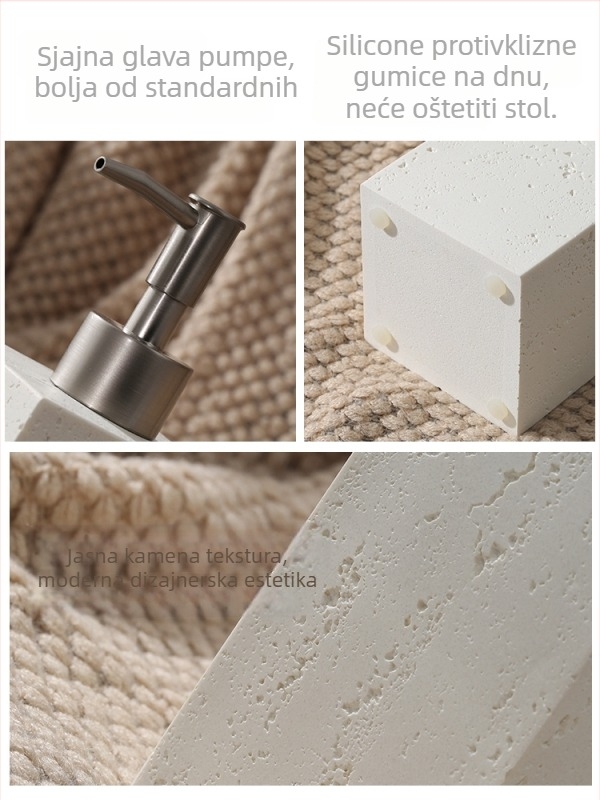 Pumpa boca inspirirana travertinom za hotelske toaletne potrepštine — putna bočica za dezinfekciju ruku, losion, šampon i gel za tuširanje