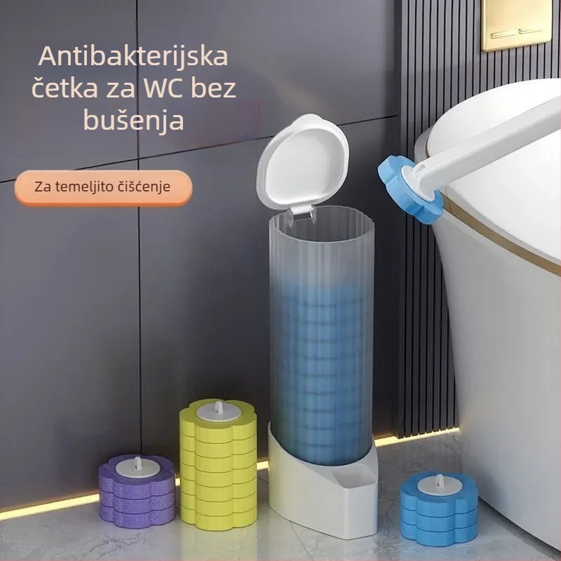 Jednokratni set četke za WC, zidni držač, periva, antibakterijske glavice 24/48/72 i mirisi: limun, lavanda, ocean