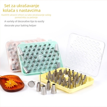 430 vrh za dekoriranje – set od 55 komada u luksuznoj poklon kutiji, PP materijal, za ukrašavanje torti