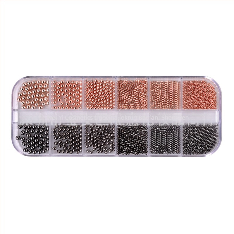 Monja set metalnih perlica za nokte, u kutiji s dugim trakama, uzorak Candy, 67 g