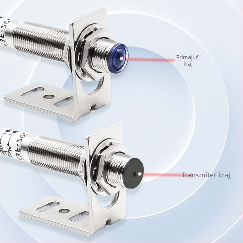 Laserski IR optoelektronički prekidač preko zrake, domet 20 m, 12 V ulaz, 1 μs odziv, IP65