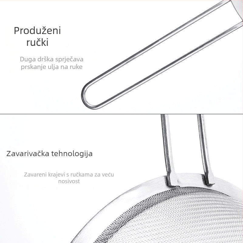 Nehrđajuće čelično sito za brašno s mrežom, ručno, za uklanjanje ulja i pjene, filtr za sojino mlijeko