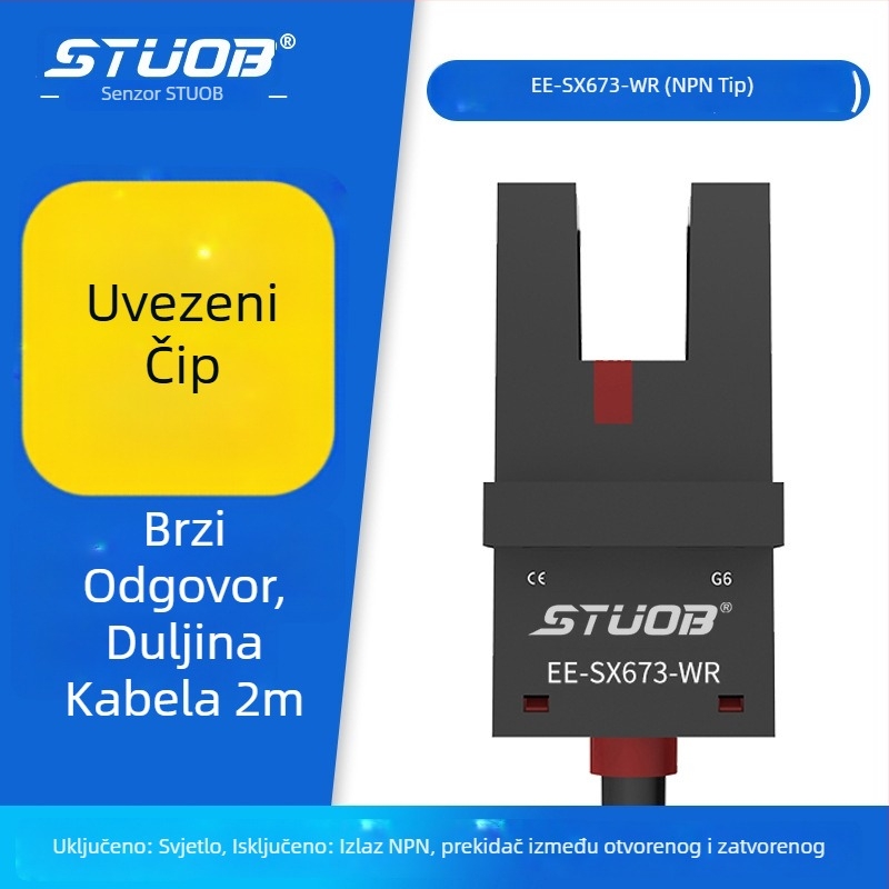Fotoelektrični prekidač s U-kanalom, kroz snop tip, kompatibilan s FM-SM670-WR / FM-SM672-WR / FM-SM674-WR / FM-SM671-WR, detekcija 5 mm, STUOB
