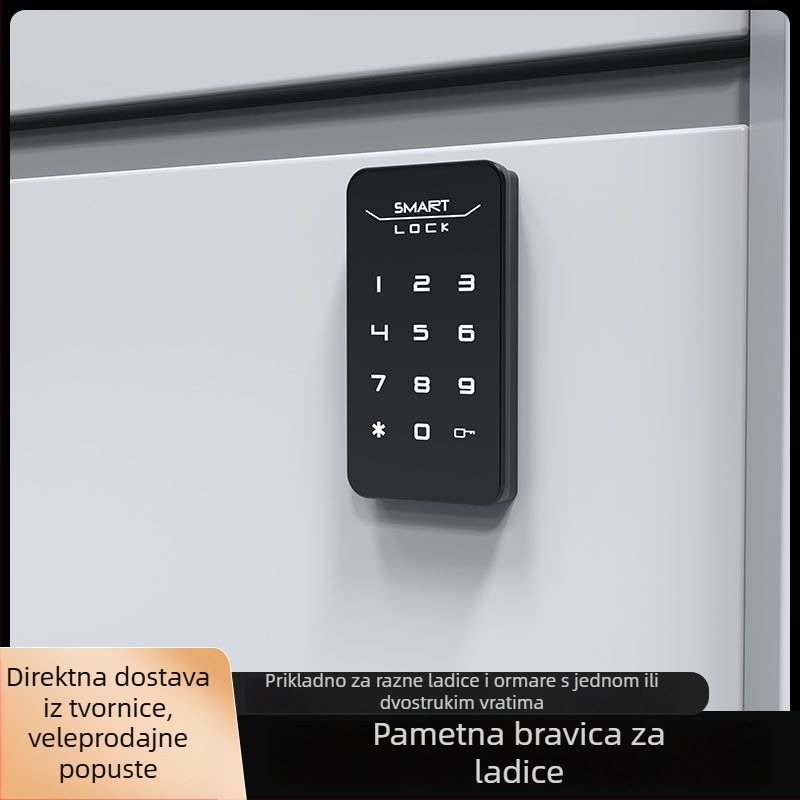 Elektronički brava za ormar s lozinkom, model YLJM, ABS, brend Source Lijia, za vrata ormarića, police, ormare za cipele i skladišne ormariće, moderni minimalistički stil