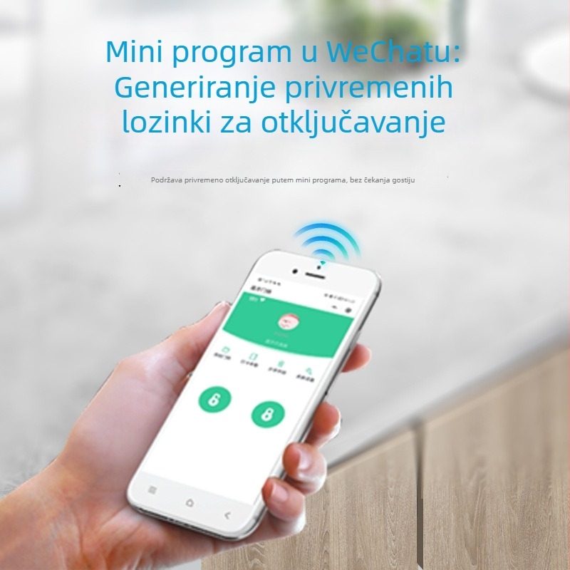 Brava za staklena vrata s otiskom prsta – Model C83C, aluminijska konstrukcija, panel i ručka: akrilni panel + aluminijski spoj, komercijalna upotreba, moderan minimalistički stil