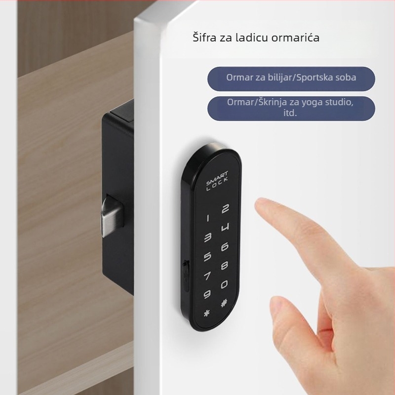 Elektroničko zaključavanje za uredski namještaj – model F155, ABS, brenda Qidots, pogodno za arhivske ormariće, skladišne ormariće i garderobe, moderni minimalistički dizajn