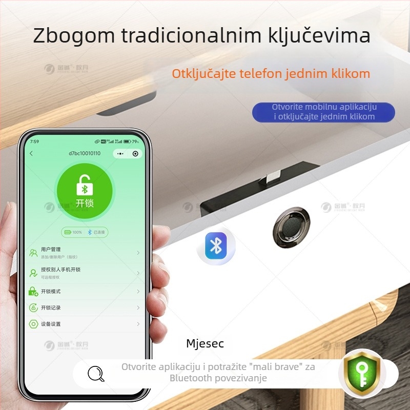 Sincerity ABS Inteligentni elektronički zaključavanje namještaja za ladice — Model JCDS-BMZWLYS-REV.2.0, Kapacitet otisaka prstiju 18