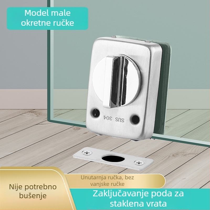 Hengchi brava za vrata od nehrđajućeg čelika za jednostruka vrata s bezokvirnim staklenim vratima, push-pull mehanizam, moderni minimalistički dizajn